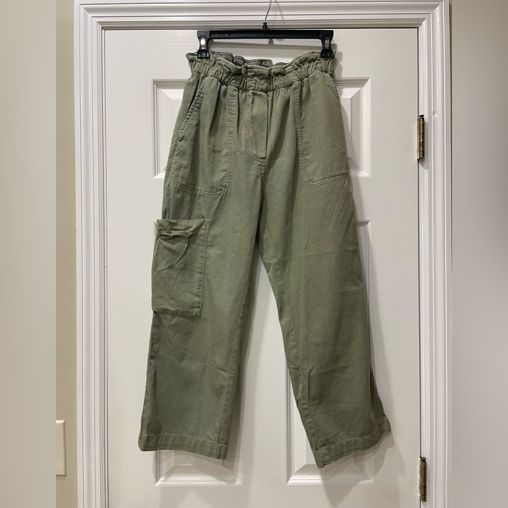 Anthropologie high rise cargo pants army green XS